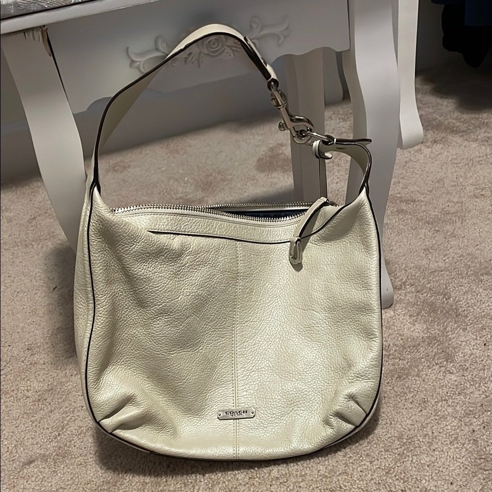 Coach Cream Leather Hobo Bag